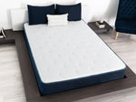 Overhead shot of the Arctic Dreams Hybrid mattress on a platform bed.